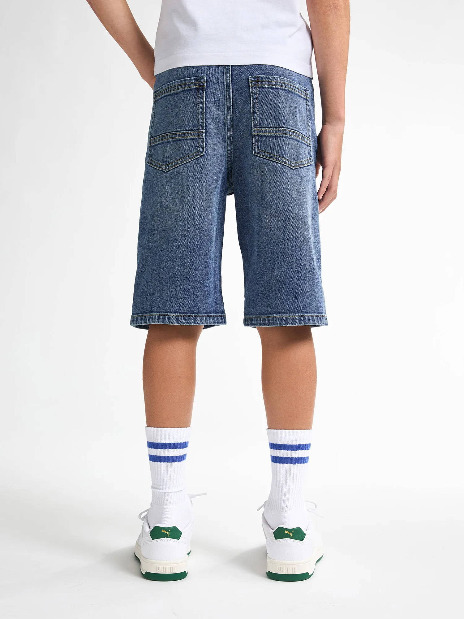 Lenox Loose Fit Denim Shorts Papaya