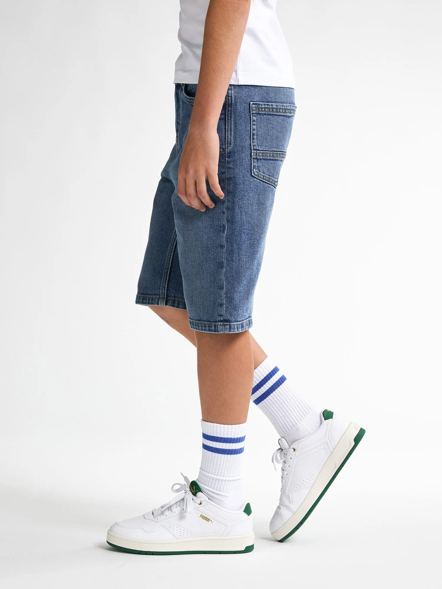 Lenox Loose Fit Denim Shorts Papaya