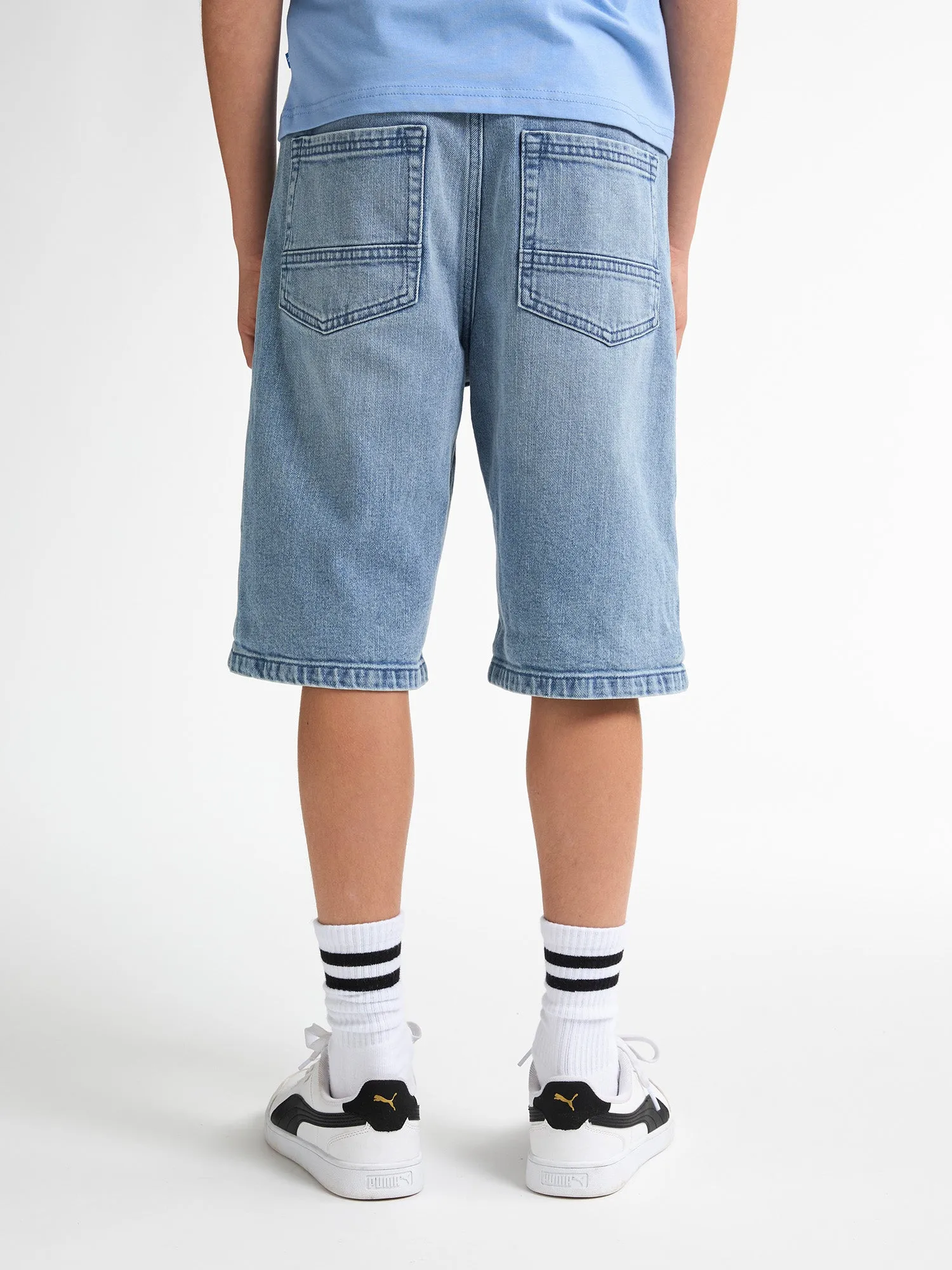 Lenox Loose Fit Denim Shorts Papaya