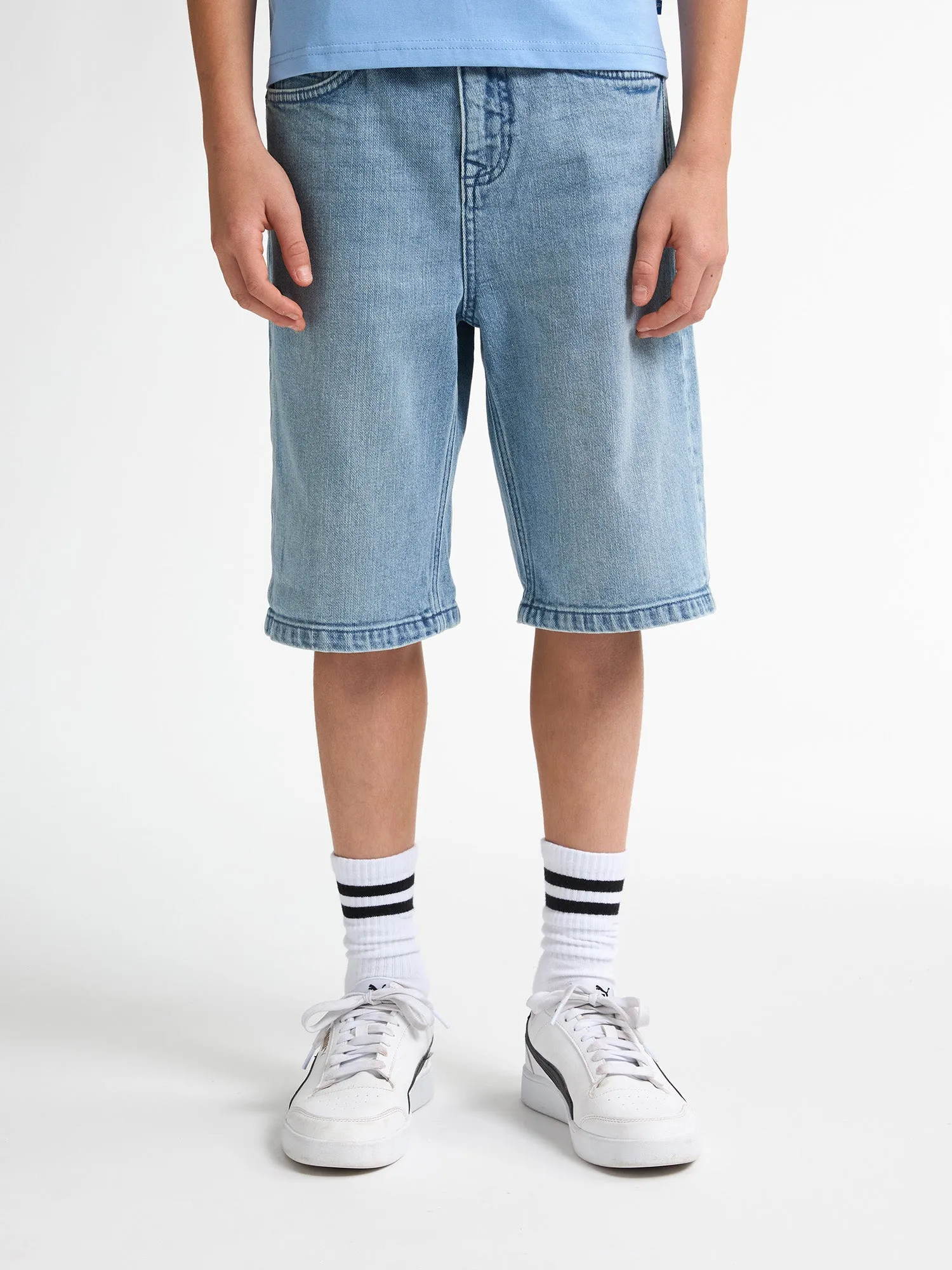 Lenox Loose Fit Denim Shorts Papaya