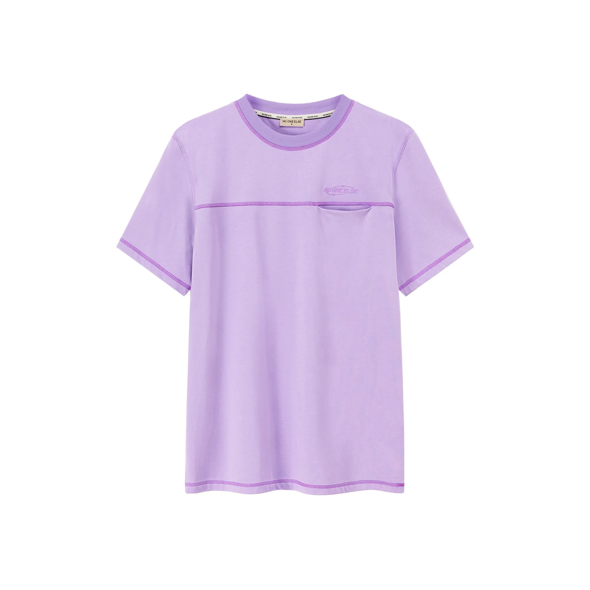 Letter Embroidered Color Loose Fit Short Sleeve T-Shirt