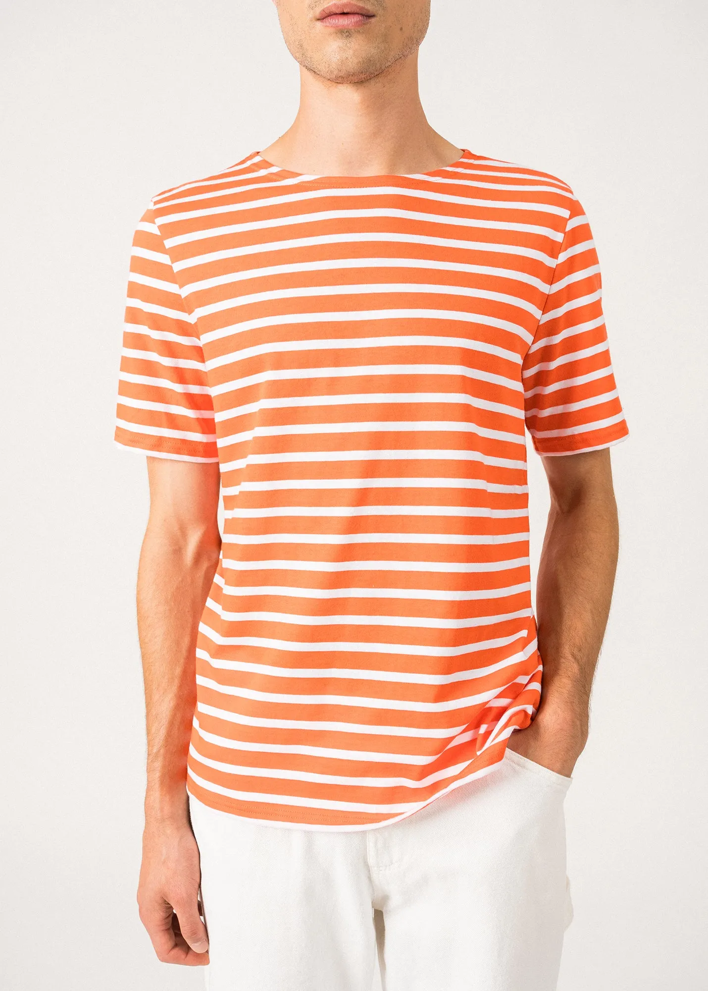 Levant short sleeve striped sailor shirt - regular fit, in light cotton (BASKET/NEIGE)