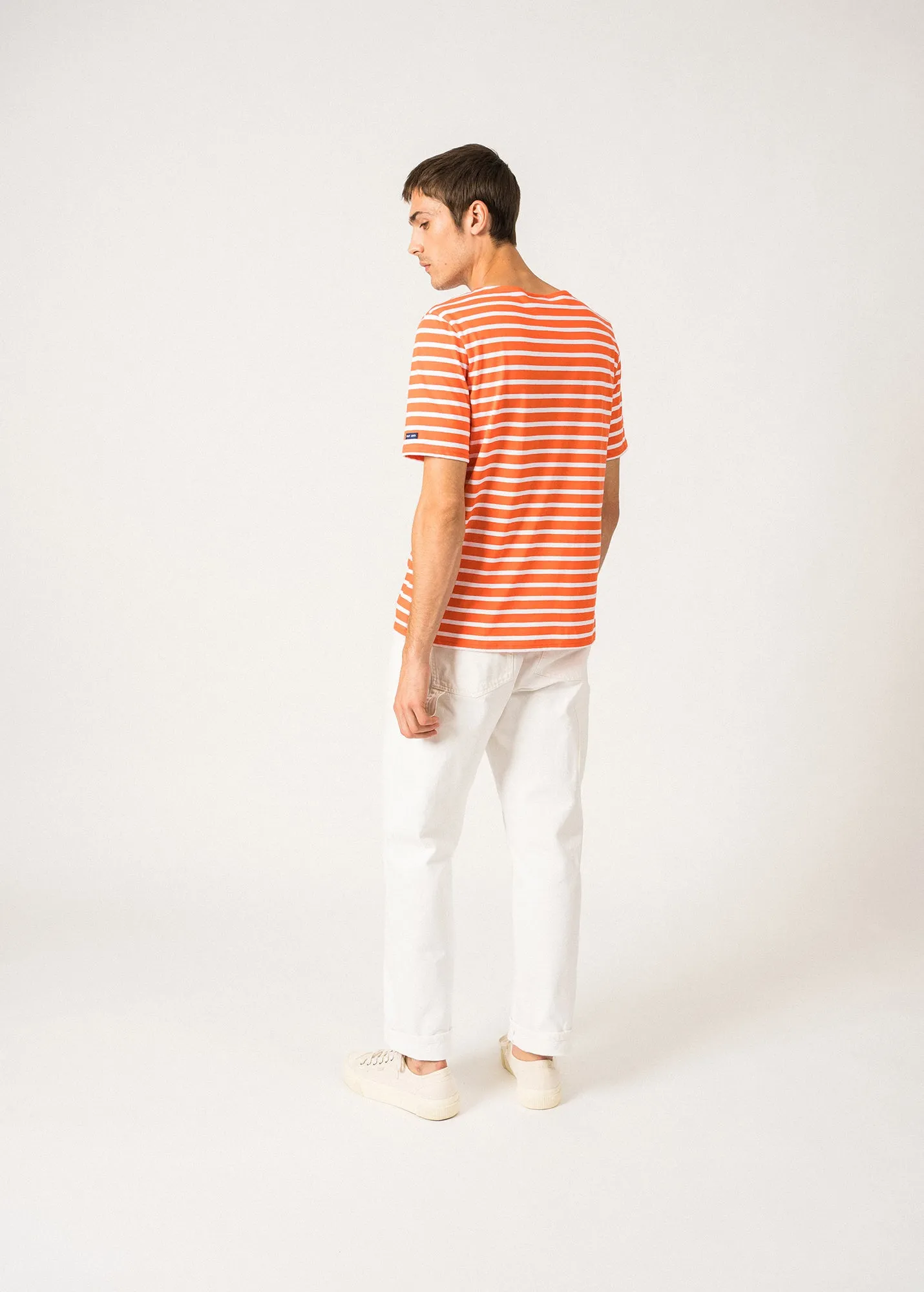 Levant short sleeve striped sailor shirt - regular fit, in light cotton (BASKET/NEIGE)