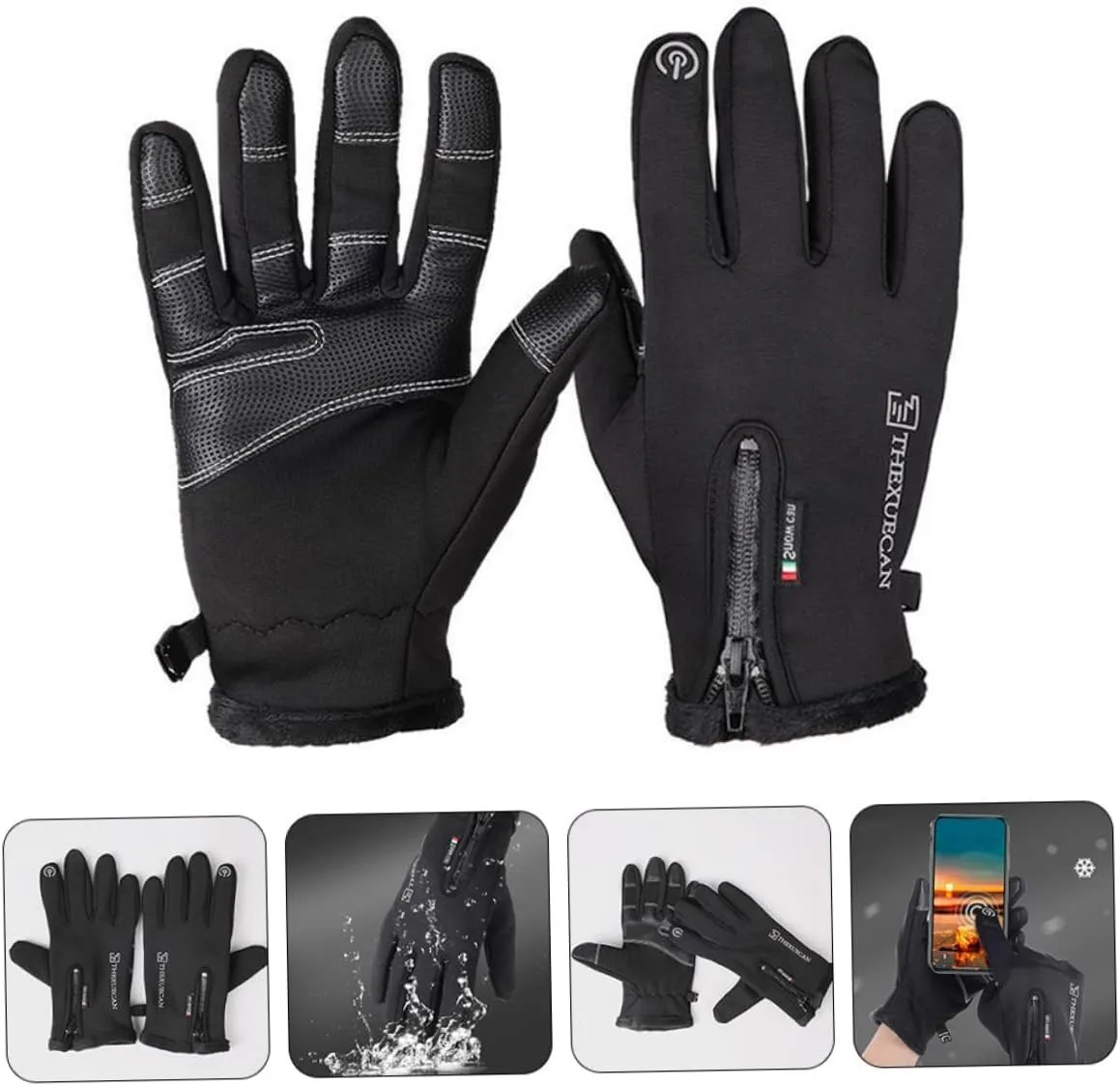 LIFKOME 1 Pair Thermal Touchscreen Gloves Windproof Thermal Gloves Warm Mittens for Men Driving Gloves Phone