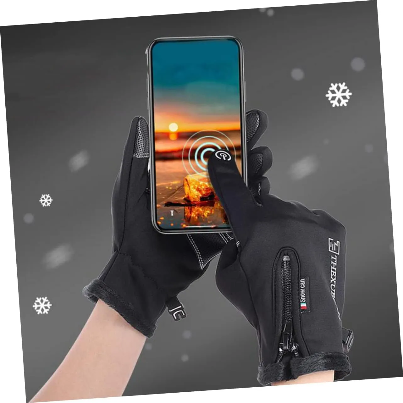 LIFKOME 1 Pair Thermal Touchscreen Gloves Windproof Thermal Gloves Warm Mittens for Men Driving Gloves Phone