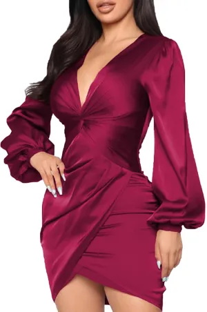 LightlyKiss Women's Wedding Guest Dress Twist Front Formal Party Cute Dress Women Front Formal Party Cute Dresses