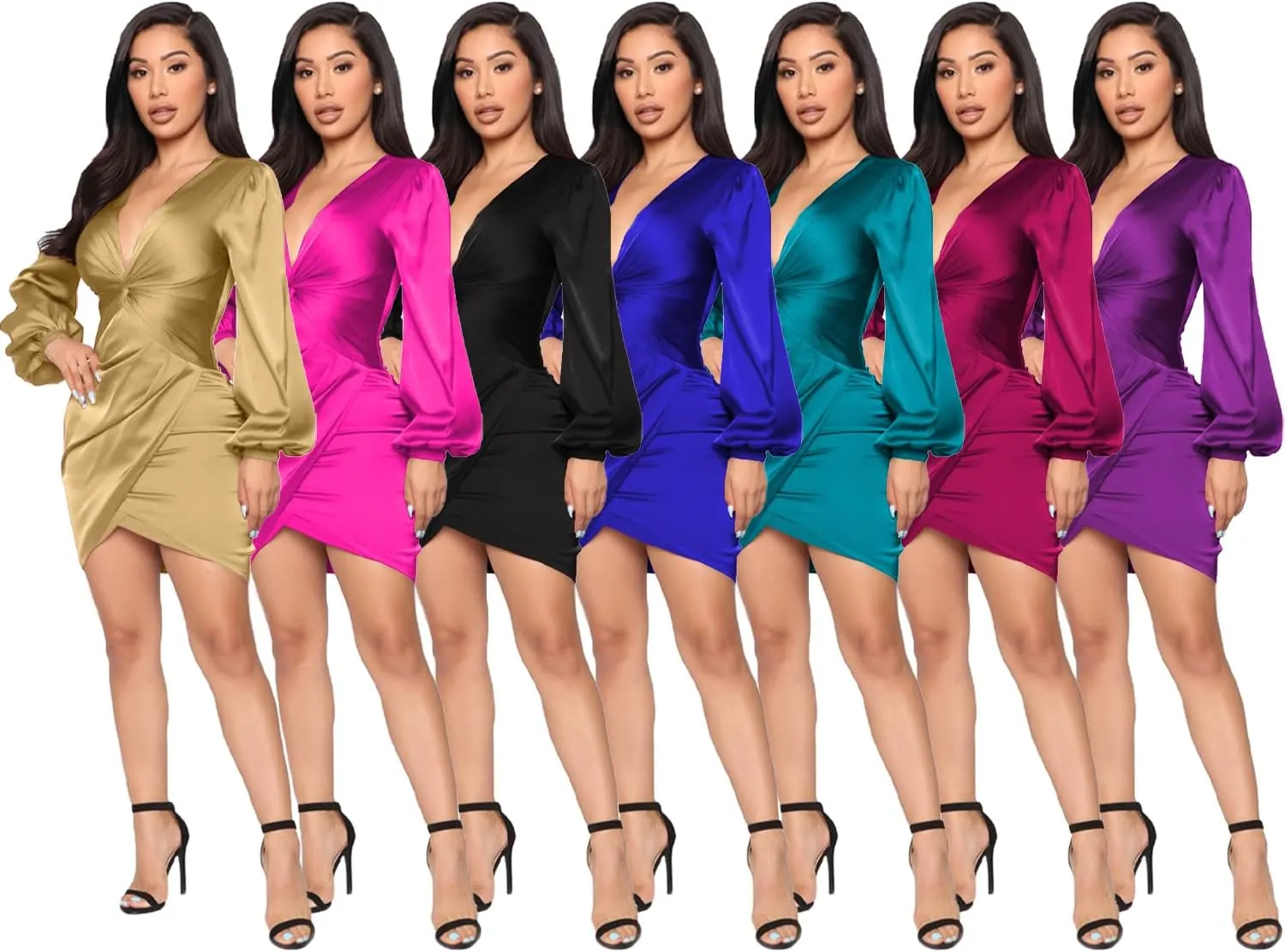 LightlyKiss Women's Wedding Guest Dress Twist Front Formal Party Cute Dress Women Front Formal Party Cute Dresses