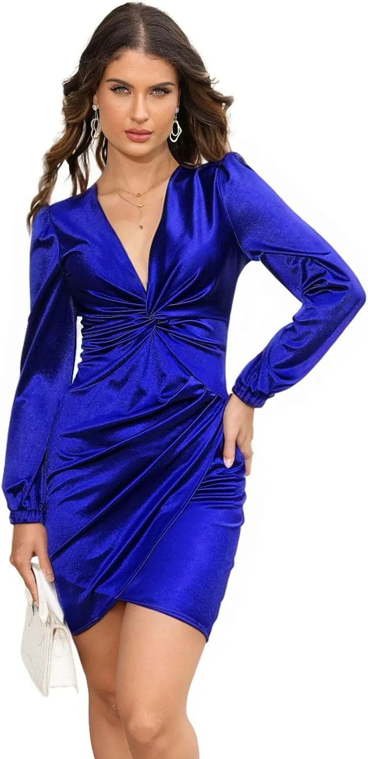 LightlyKiss Women's Wedding Guest Dress Twist Front Formal Party Cute Dress Women Front Formal Party Cute Dresses