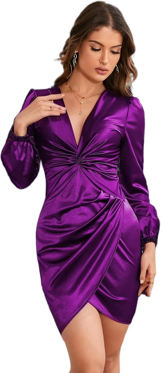 LightlyKiss Women's Wedding Guest Dress Twist Front Formal Party Cute Dress Women Front Formal Party Cute Dresses