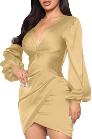 LightlyKiss Women's Wedding Guest Dress Twist Front Formal Party Cute Dress Women Front Formal Party Cute Dresses
