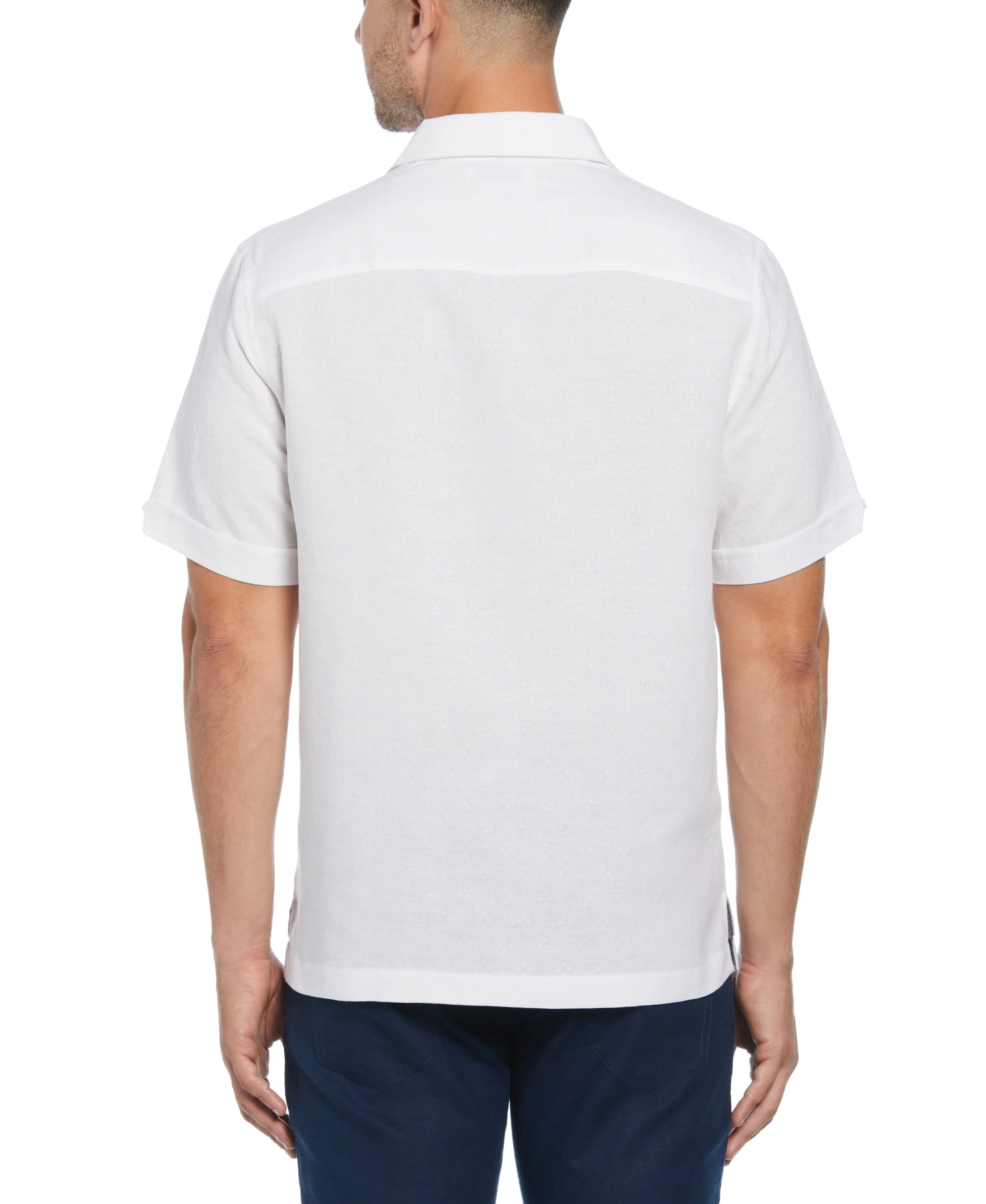 Linen Blend Dobby Camp Collar Shirt