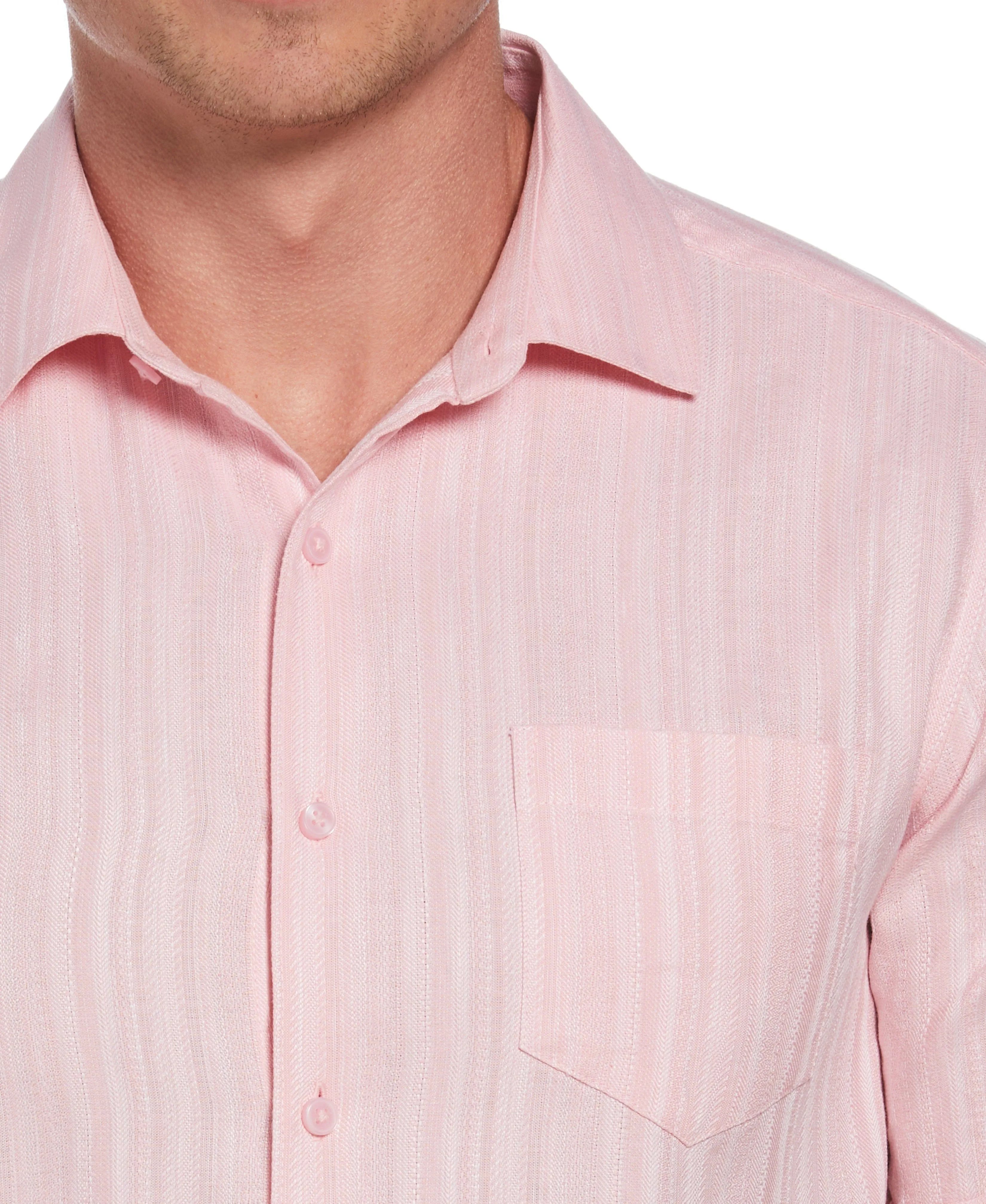 Linen Blend Dobby Stripe Print Shirt