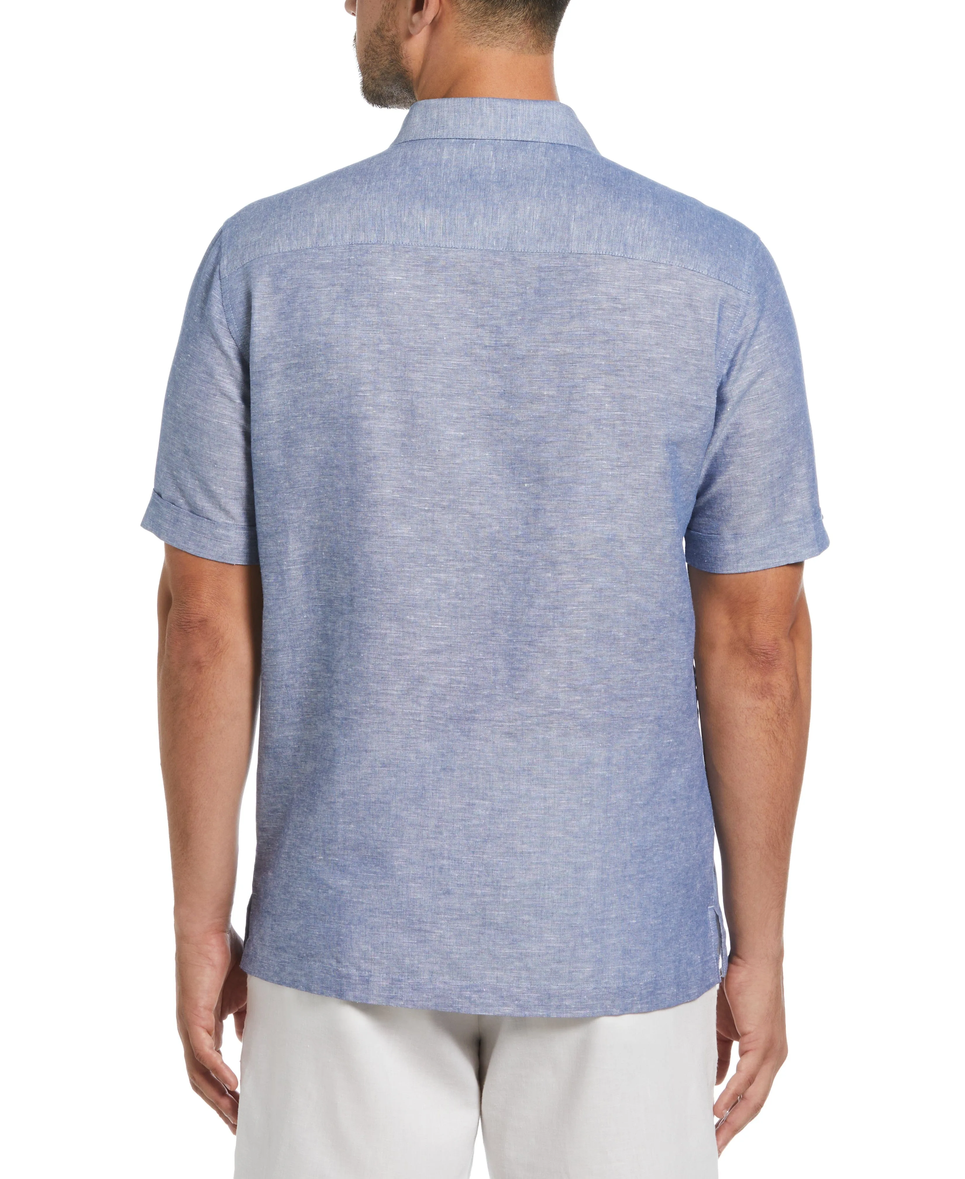 Linen Blend Textured Panel Shirt
