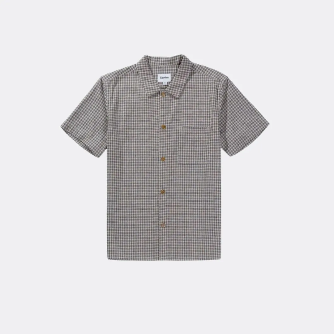 Linen Check SS Shirt (Sand)