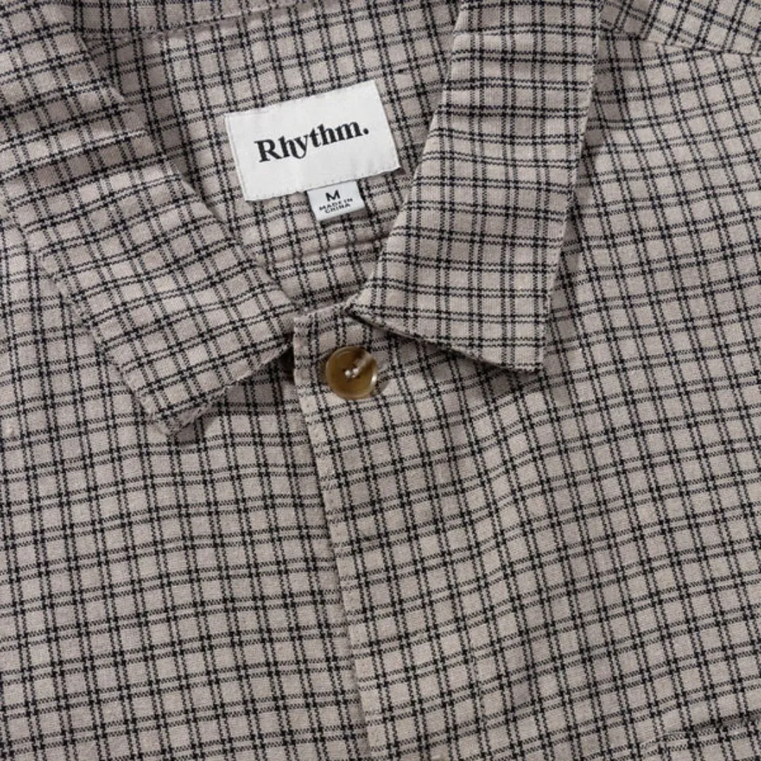 Linen Check SS Shirt (Sand)