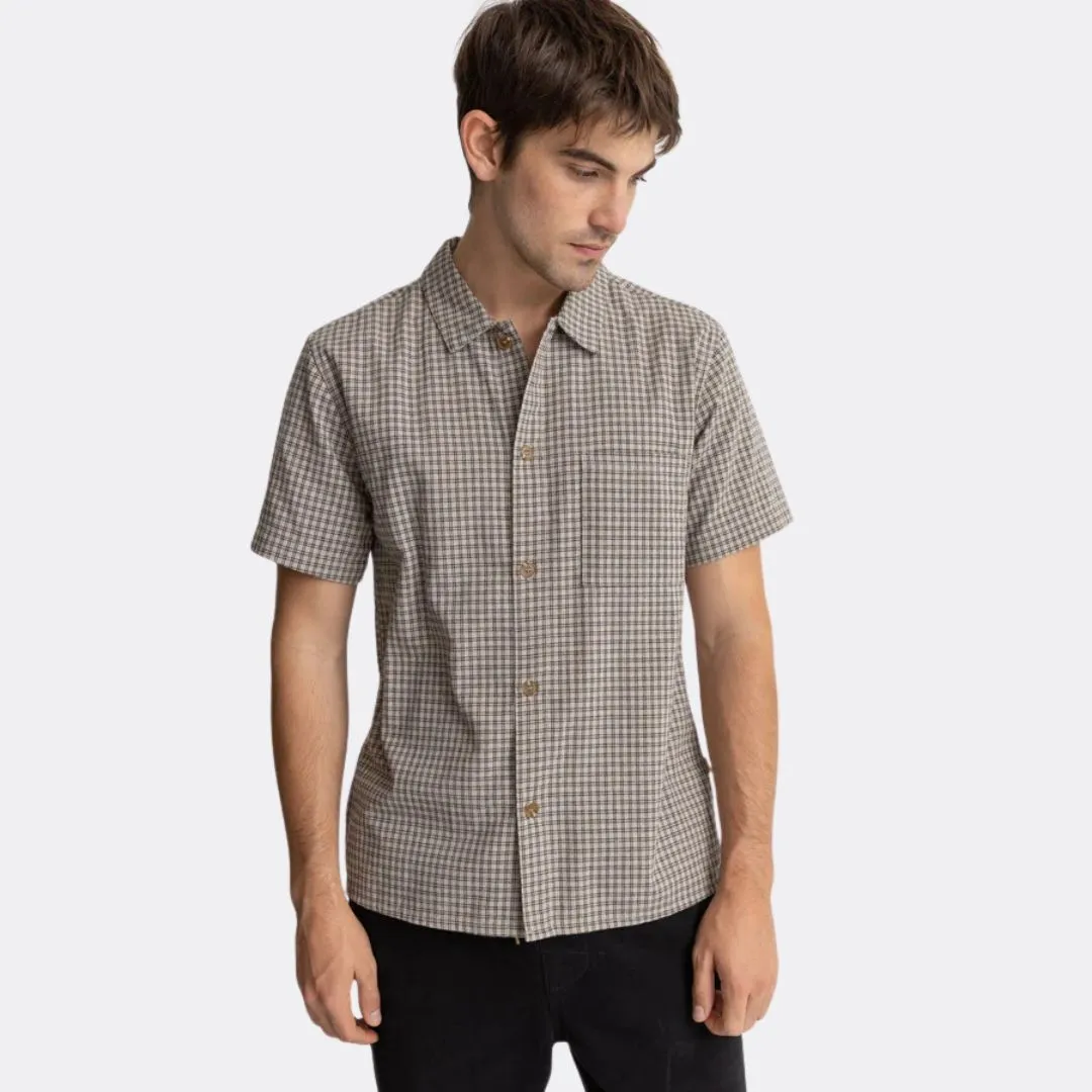 Linen Check SS Shirt (Sand)