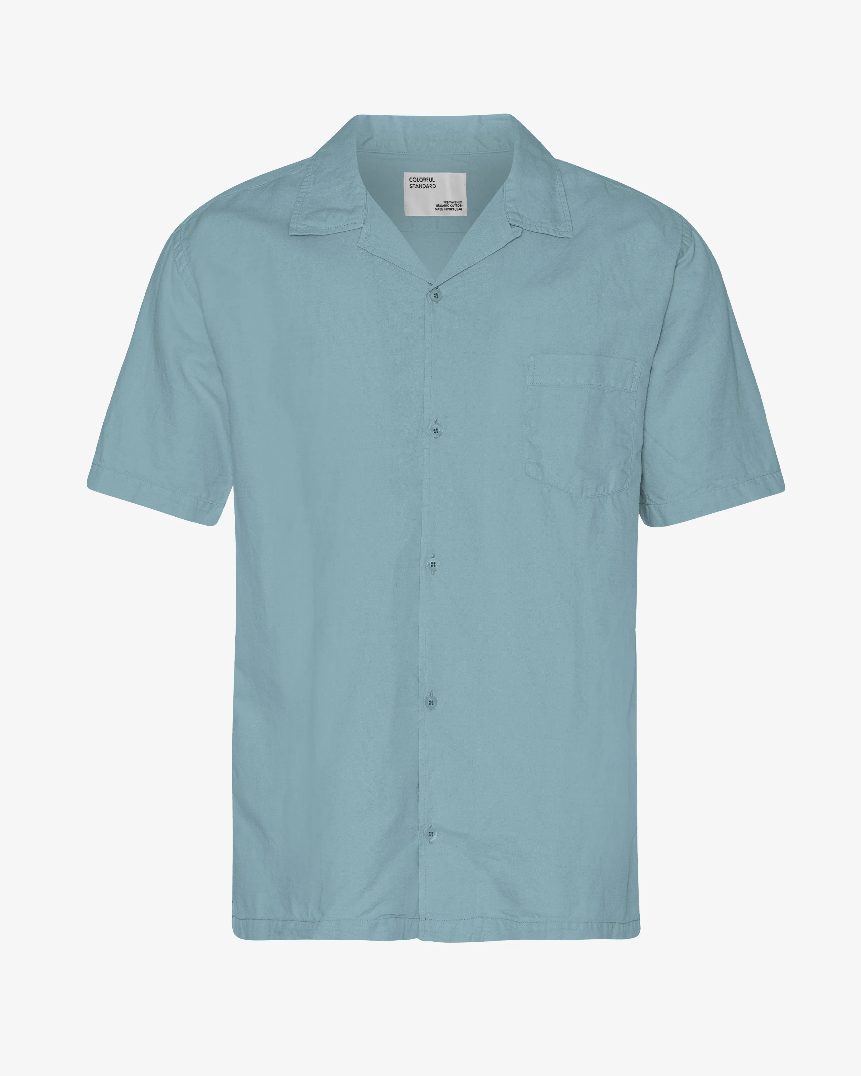 Linen Short Sleeved Shirt - Steel Blue