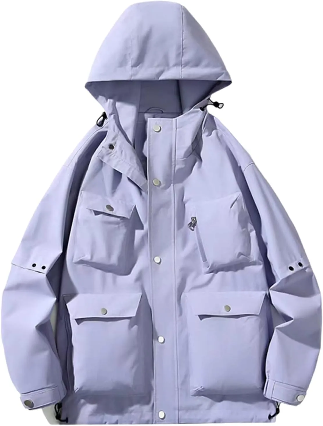 Lmdudan 2024 Winter Windbreaker Jacket Women's Hoodie Rain Jacket Outdoor Hiking Lightweight Softshell Raincoat with Pockets