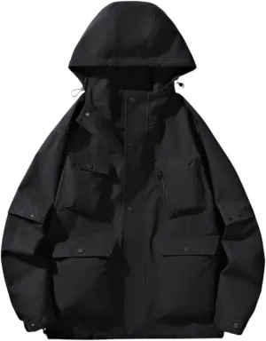 Lmdudan 2024 Winter Windbreaker Jacket Women's Hoodie Rain Jacket Outdoor Hiking Lightweight Softshell Raincoat with Pockets