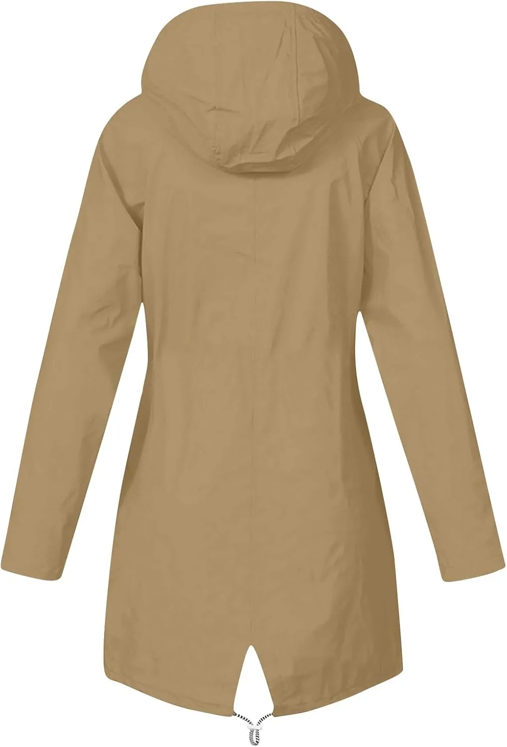 Lmdudan Rain Jacket for Women Lightweight Long Hooded Raincoat Waterproof Outdoor Travel Hiking Windbreaker Coats with Pocket