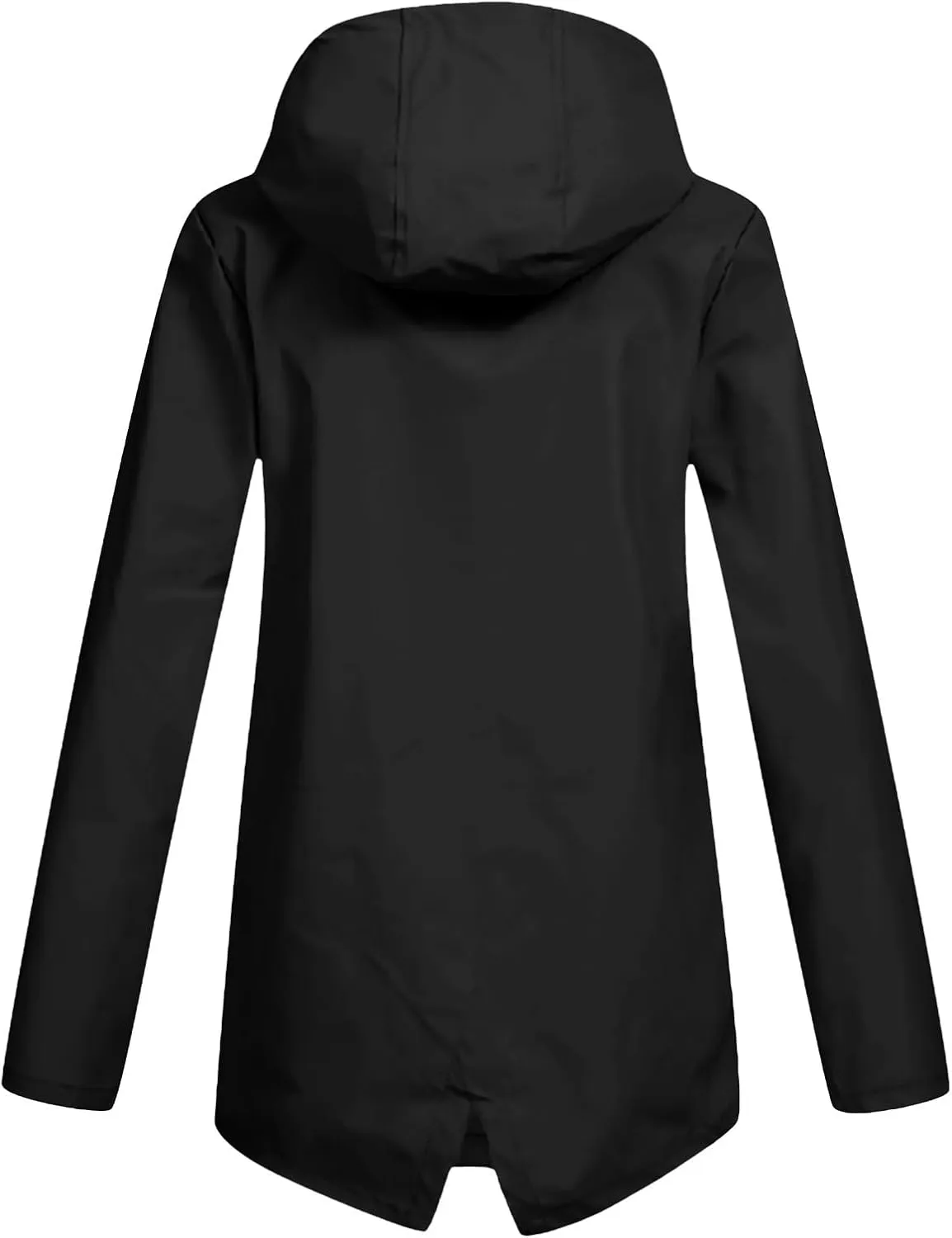 Lmdudan Rain Jacket for Womens Waterproof with Hood Fleece Solid Color Lined Raincoat Lightweight Outdoor Windbreaker Jackets