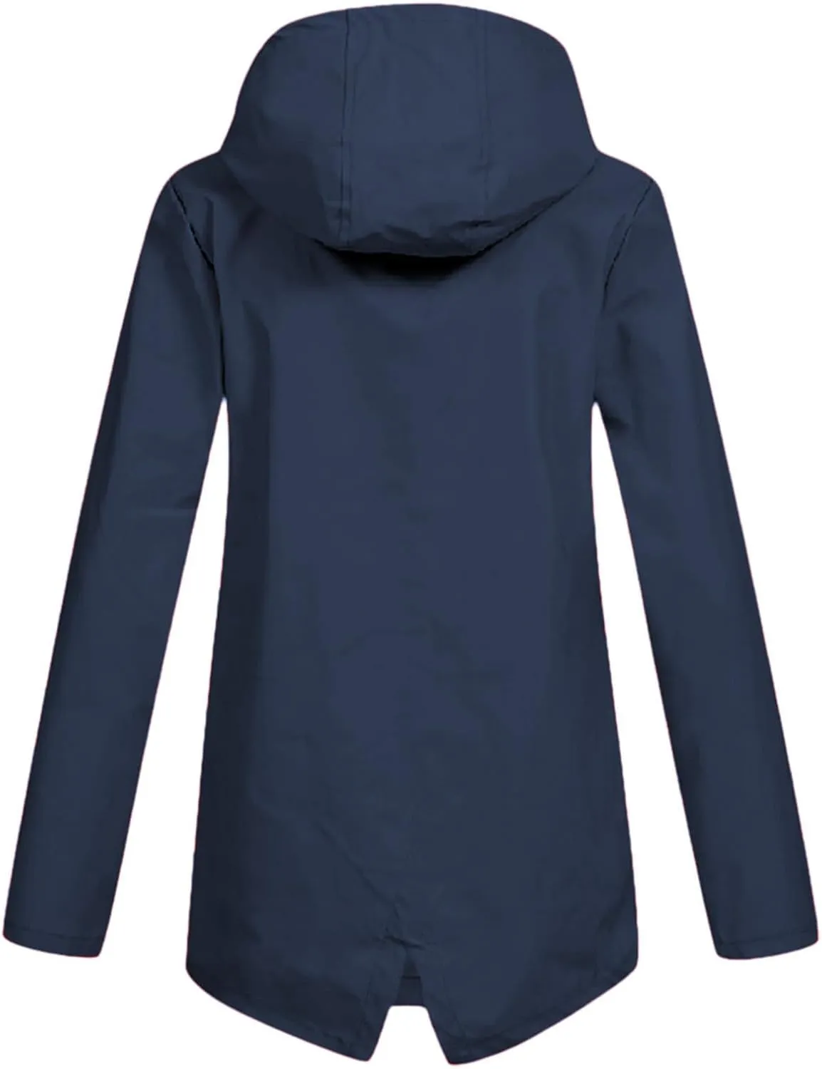Lmdudan Rain Jacket for Womens Waterproof with Hood Fleece Solid Color Lined Raincoat Lightweight Outdoor Windbreaker Jackets