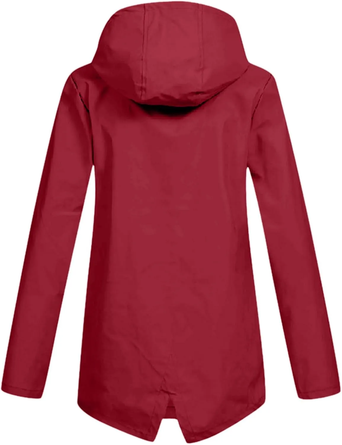 Lmdudan Rain Jacket for Womens Waterproof with Hood Fleece Solid Color Lined Raincoat Lightweight Outdoor Windbreaker Jackets