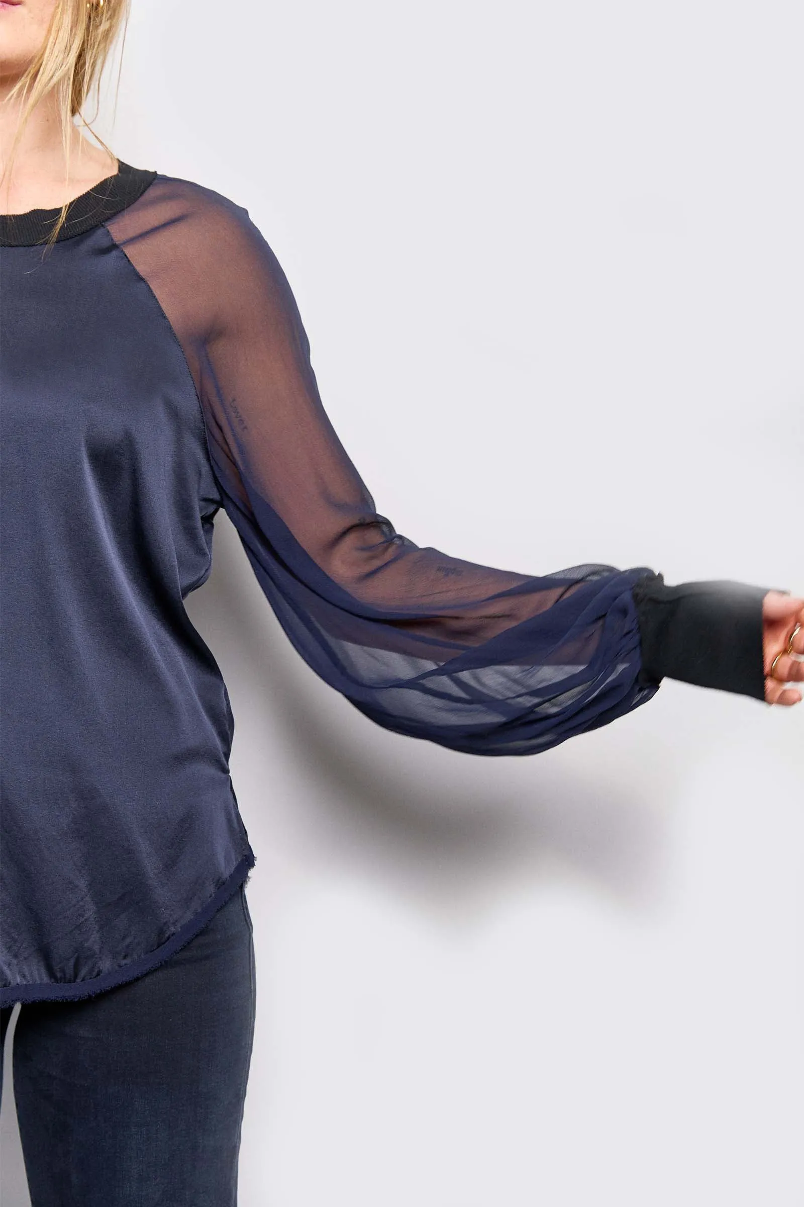 lois scoop neck silk blouse