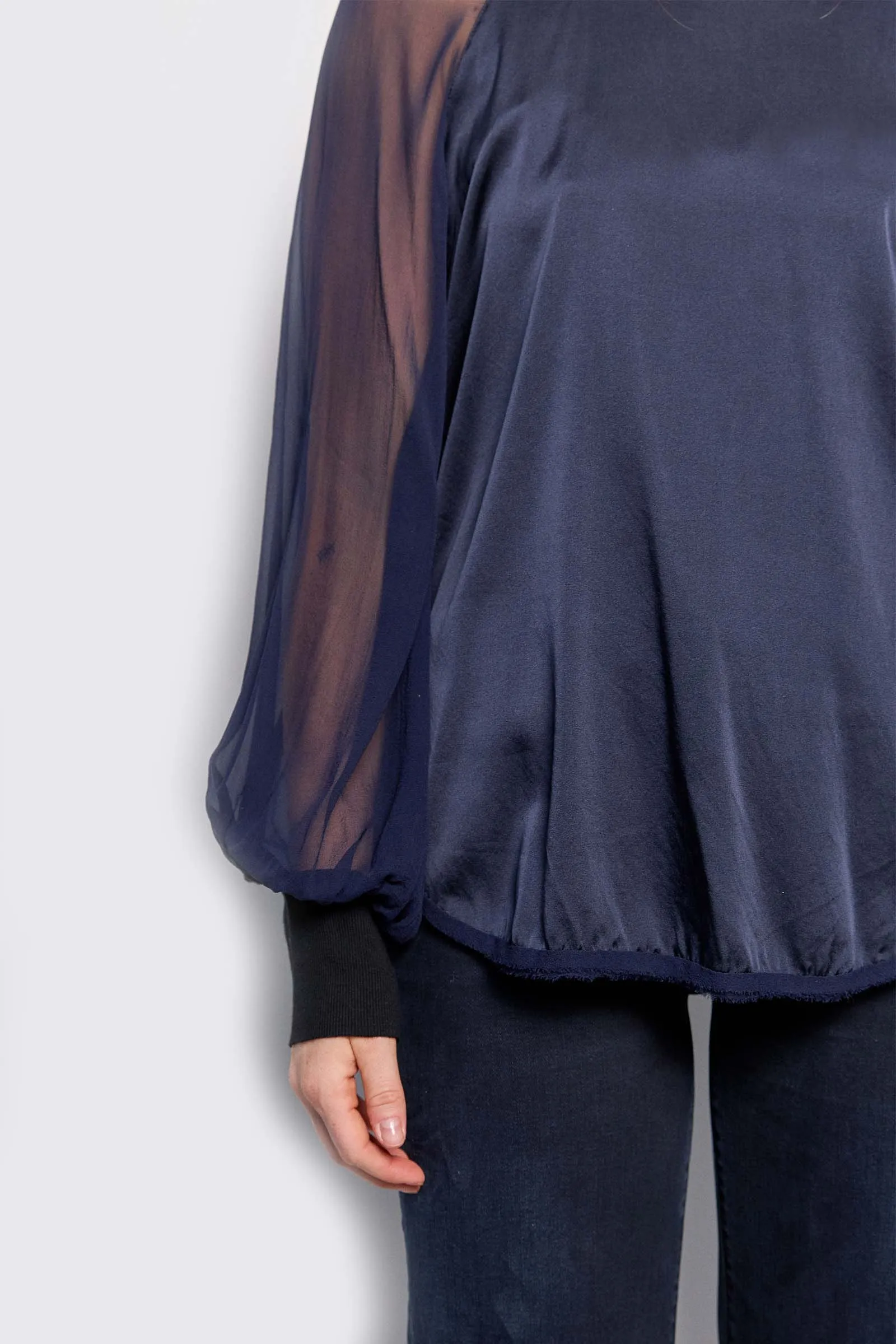 lois scoop neck silk blouse