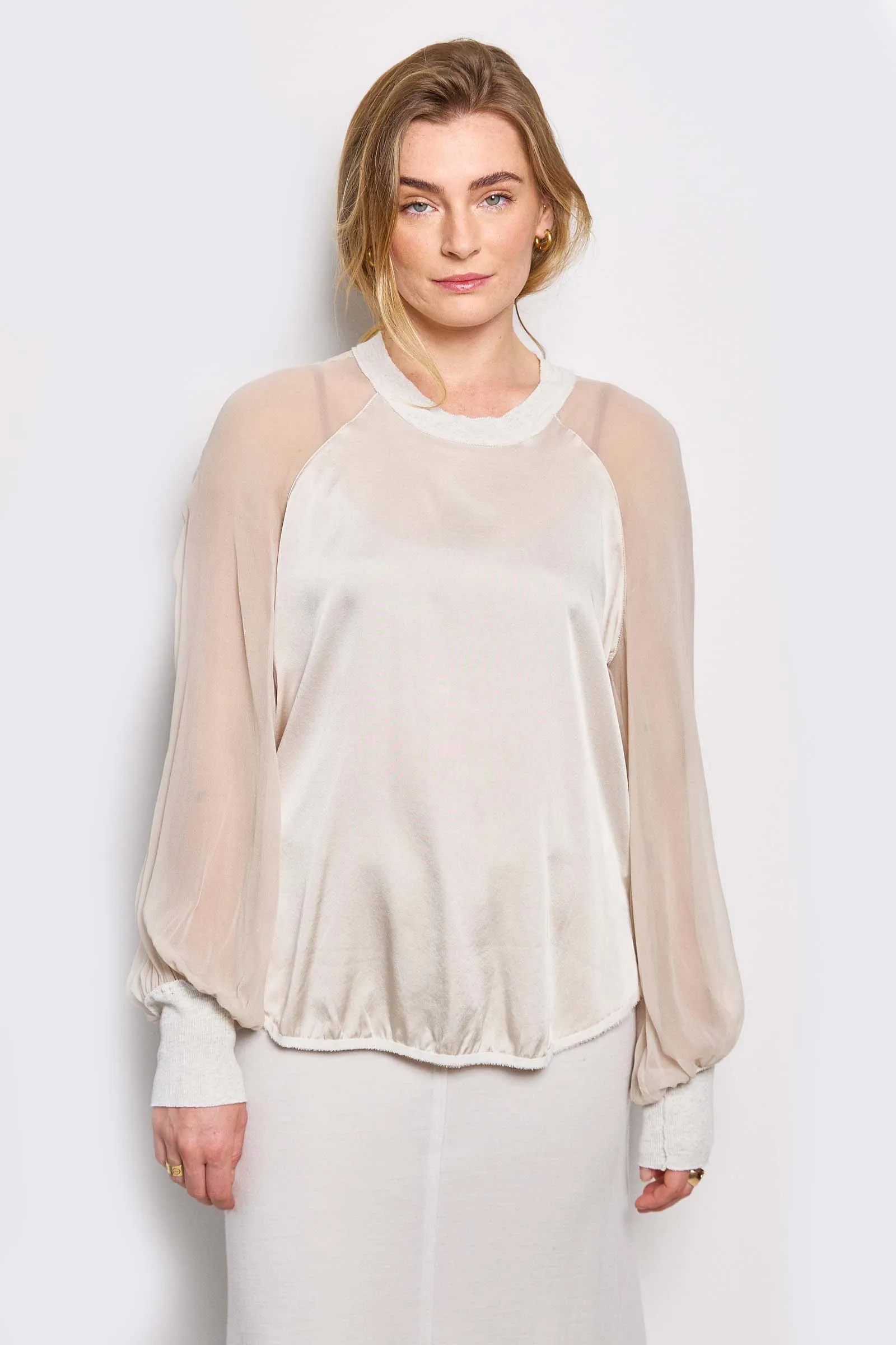 lois scoop neck silk blouse