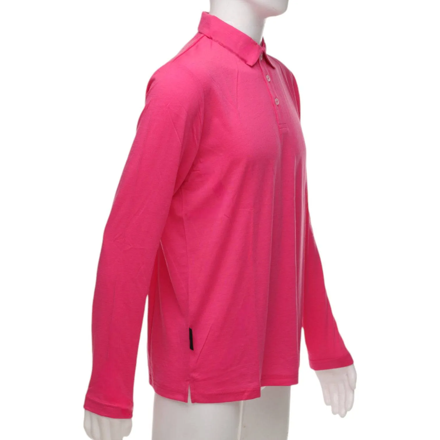 Long Sleeve Polo Shirt - Pink - Unisex