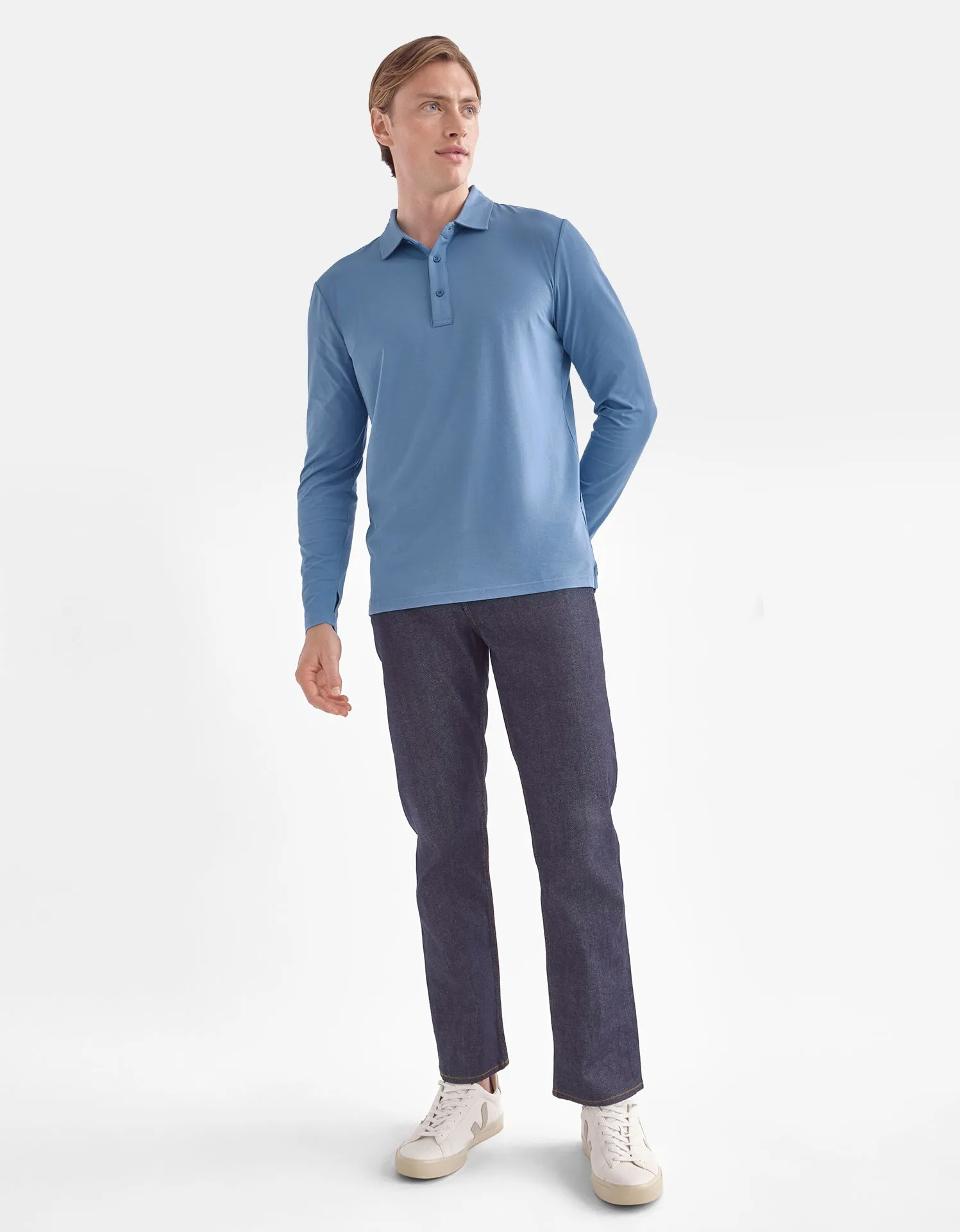 Long Sleeve Polo Shirt UPF 50  Sensitive Collection