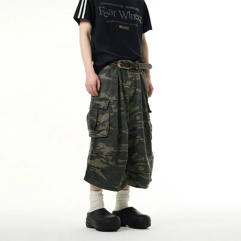 Loose Fit Camouflage Shorts