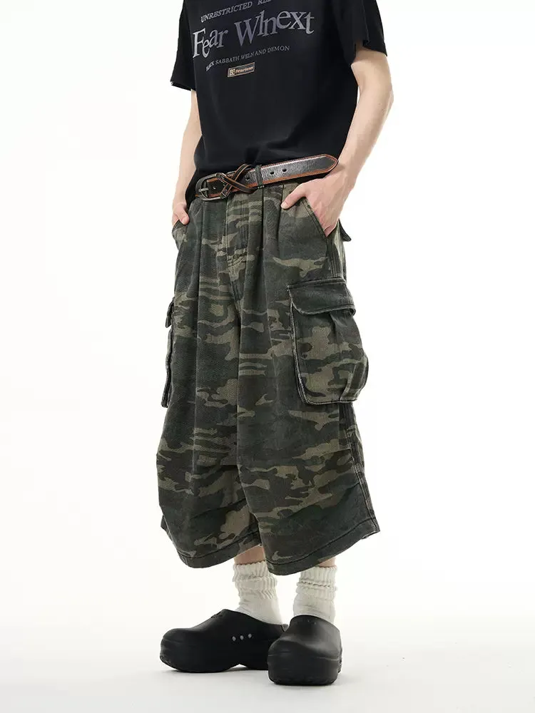 Loose Fit Camouflage Shorts