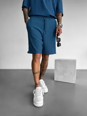Loose Fit Cord Shorts - Indigo
