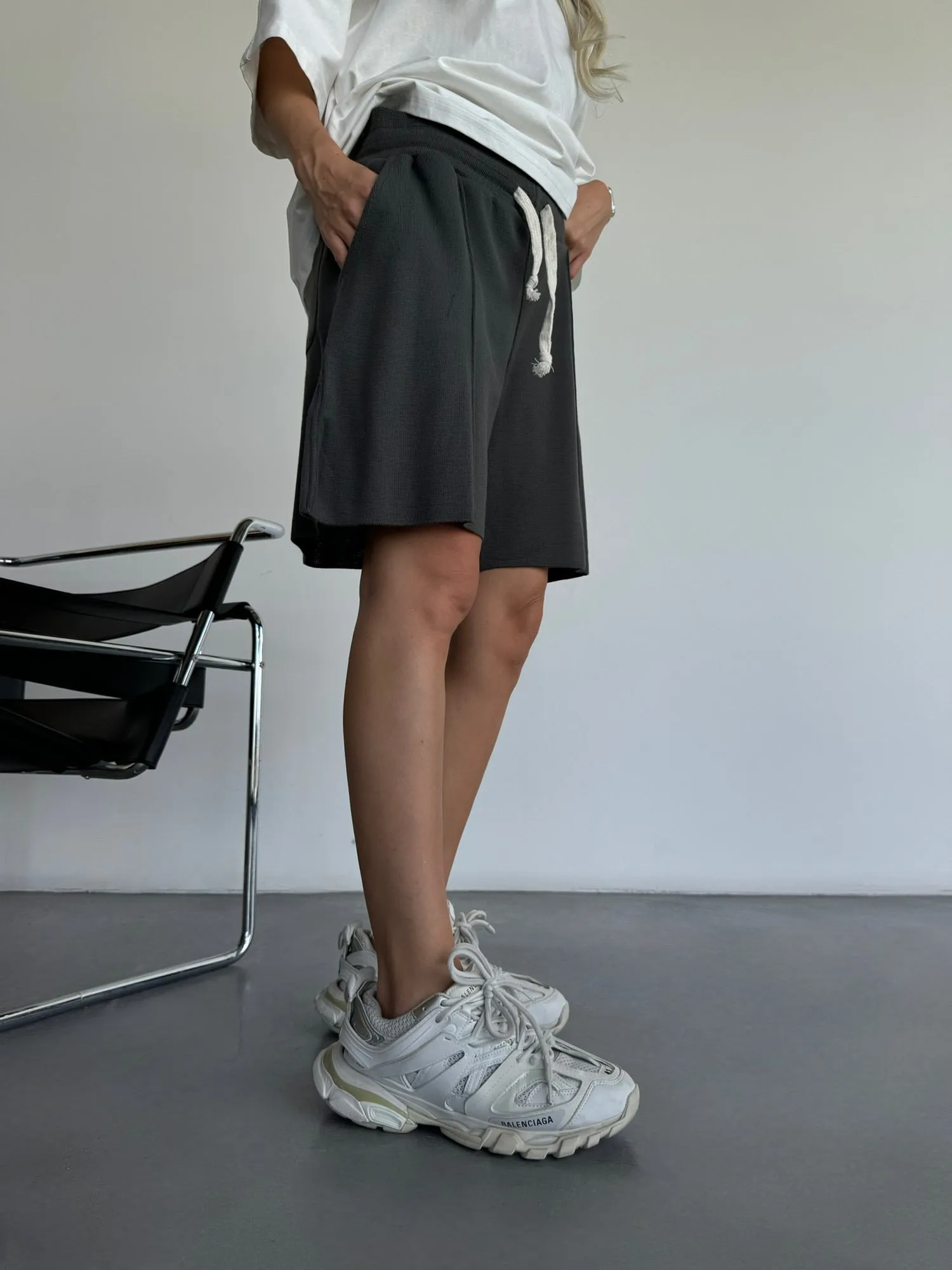 Loose Fit Seam Shorts - Anthracite