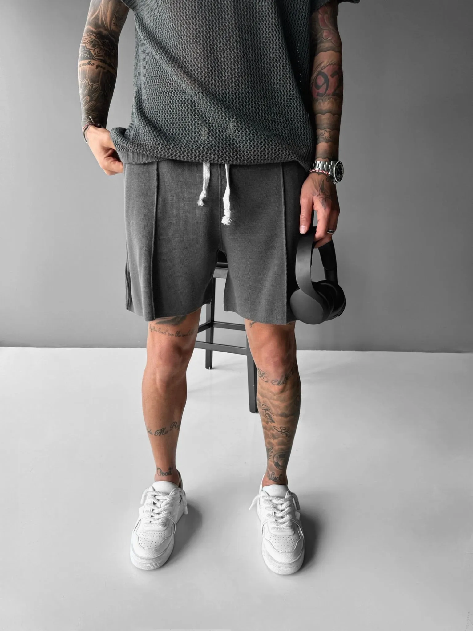 Loose Fit Seam Shorts - Anthracite