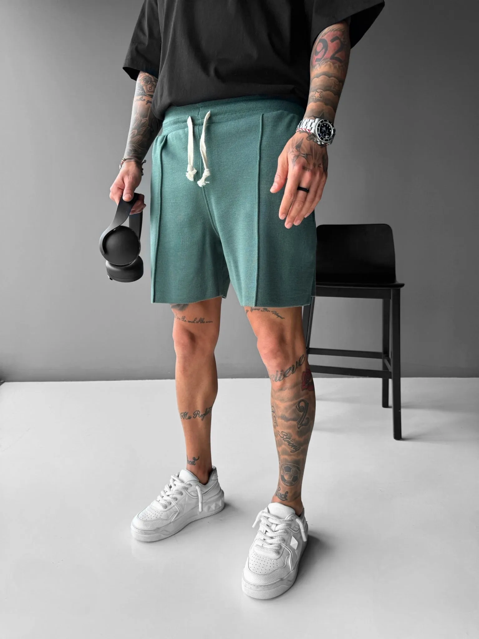 Loose Fit Seam Shorts - Petrol