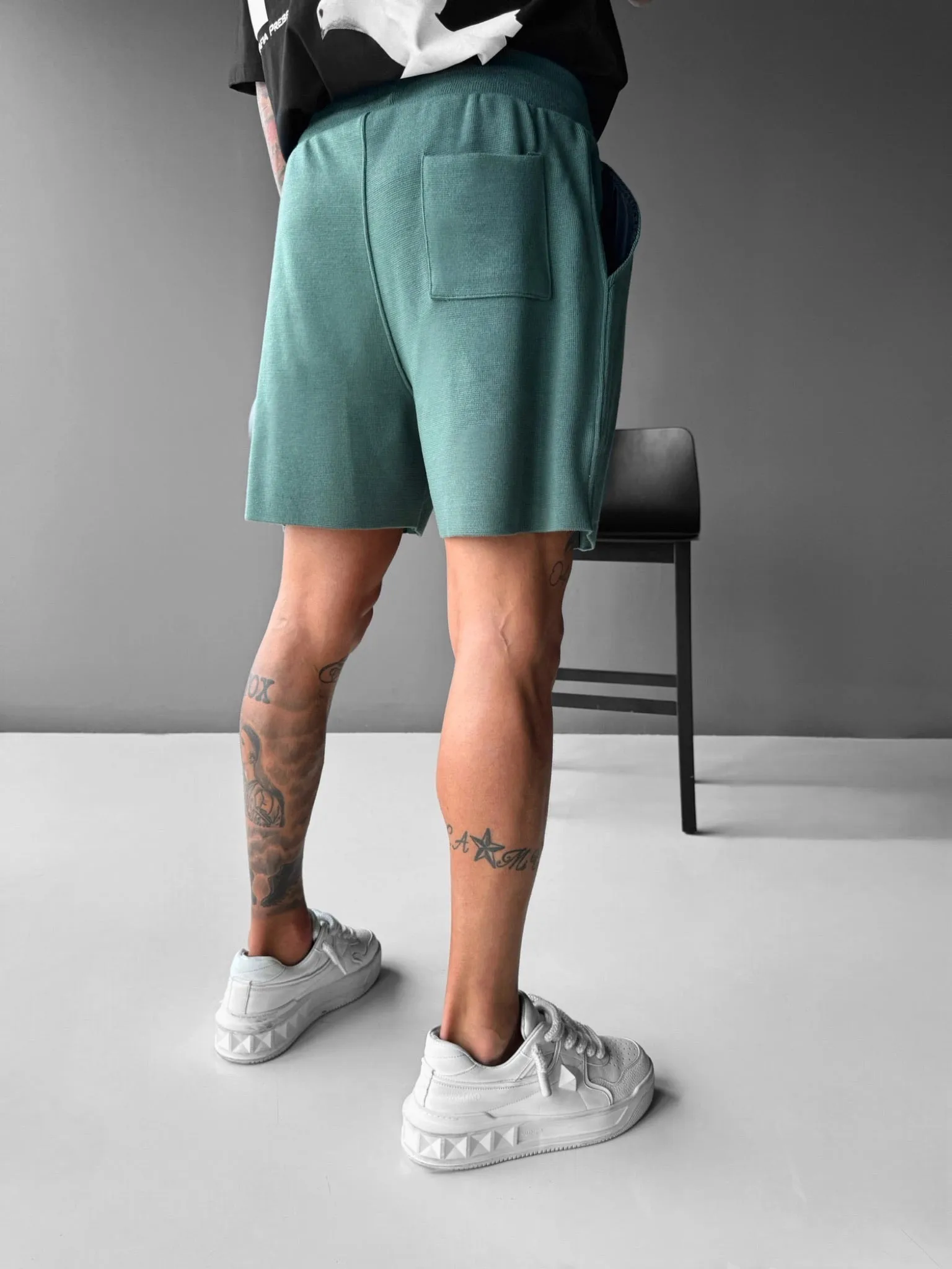 Loose Fit Seam Shorts - Petrol