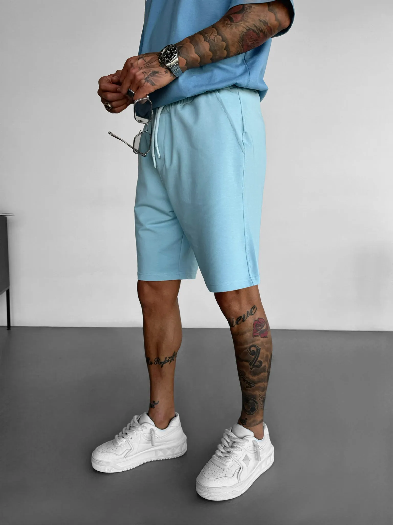 Loose Fit Shorts - Ice Blue