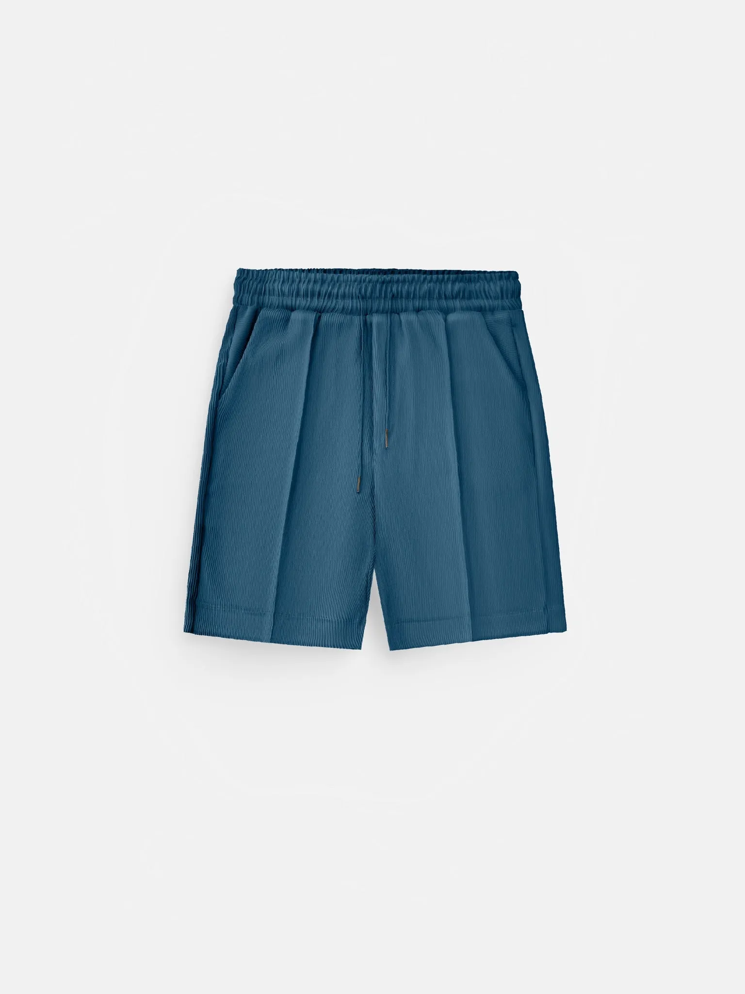 Loose Fit Textured Seam Shorts - Petrol