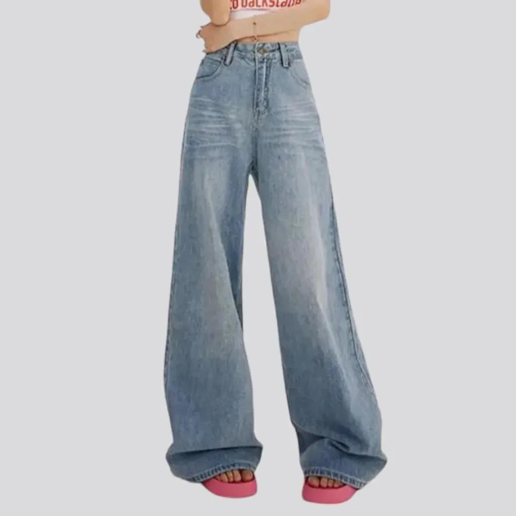 Loose polished jeans
 for ladies
