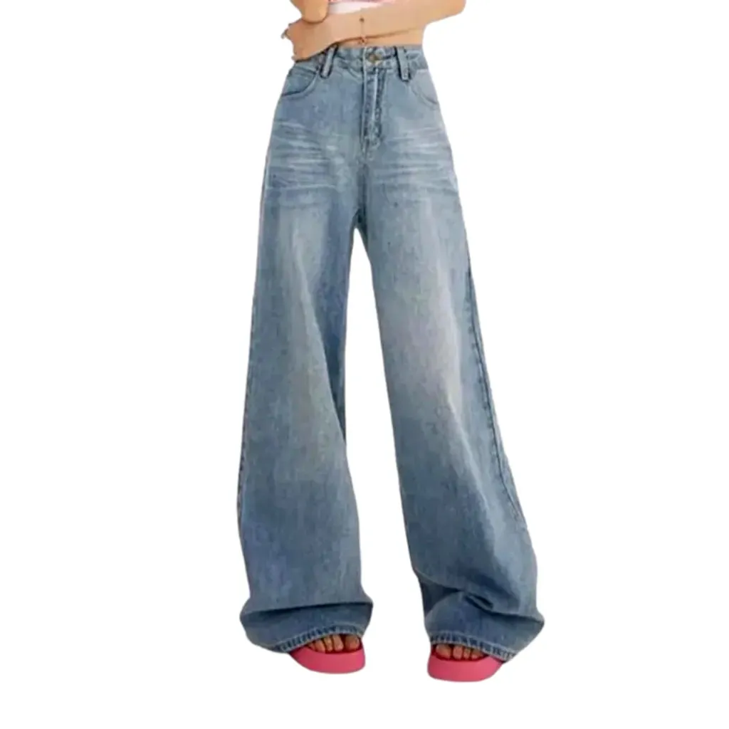 Loose polished jeans
 for ladies