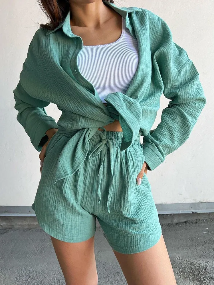 Louli Two Piece Set button outfit