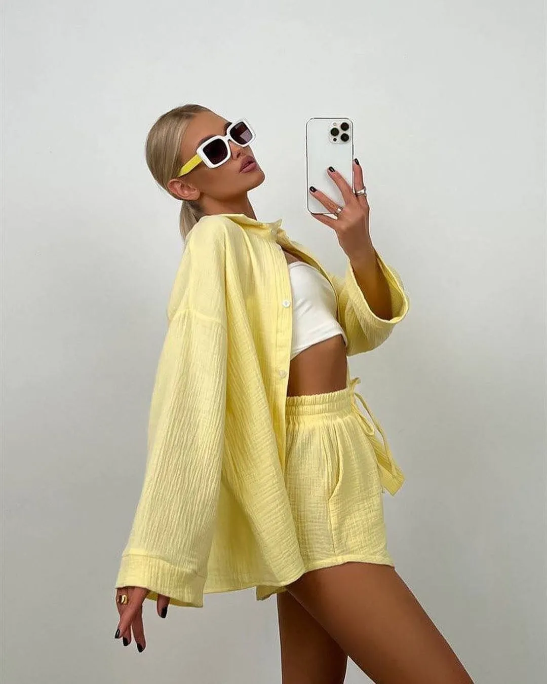 Louli Two Piece Set button outfit