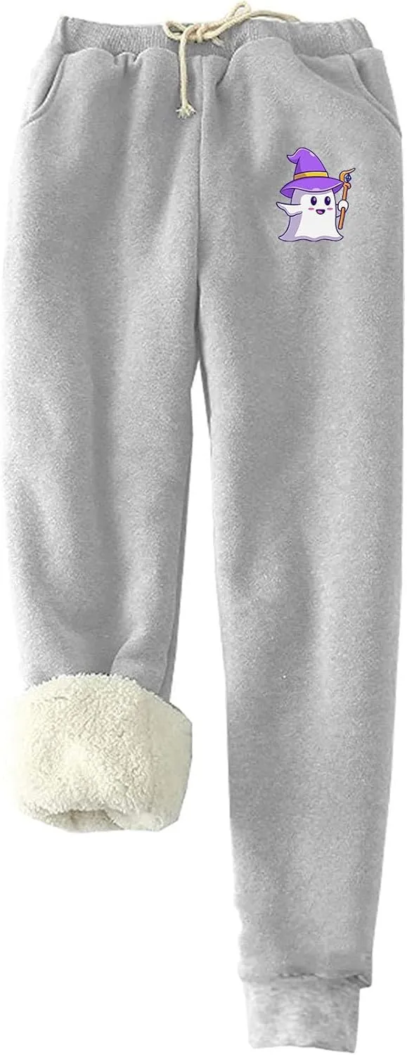 Lpmadey Women's Fleece Lined Pants Plus Size Sweatpants Winter Thermal Ski Hiking Running Joggers Tapered Lounge Jogger Pants