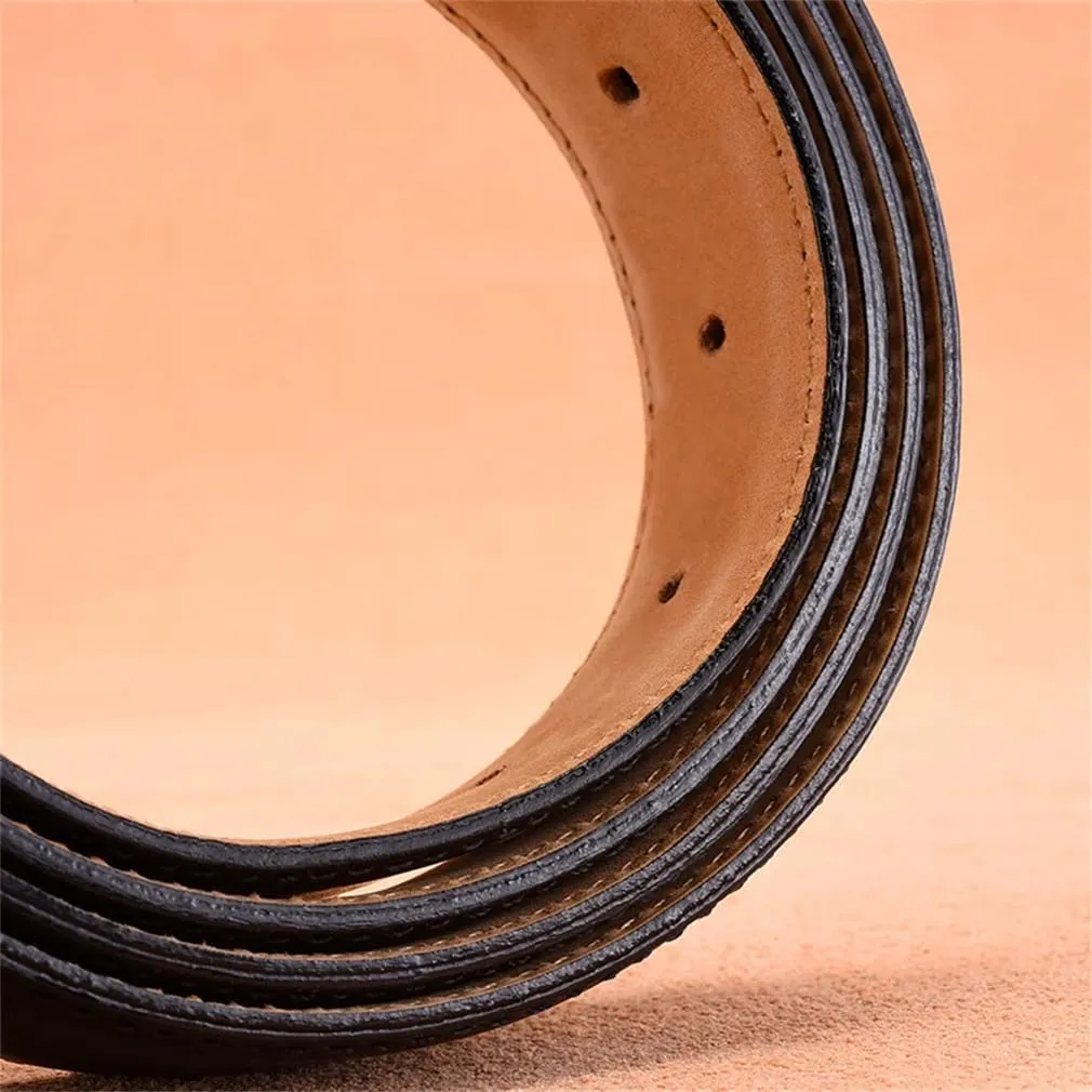 Luxury Men Cowhide Belt Vintage Genuine Leather Waist Belt Buckle Leather Strap Belt