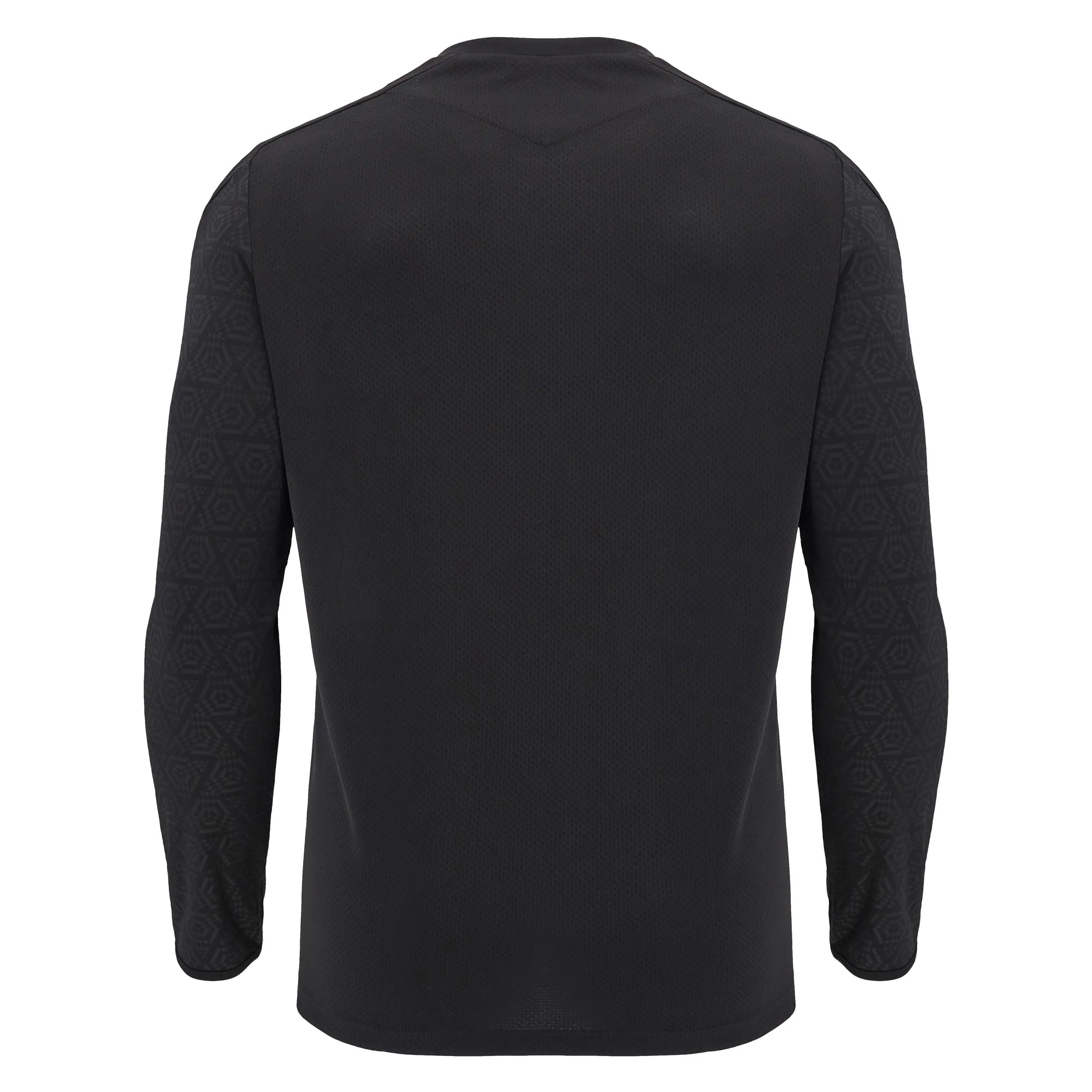 Macron Wales WRU 24/25 6NT Poly Training LS Rugby Shirt Black
