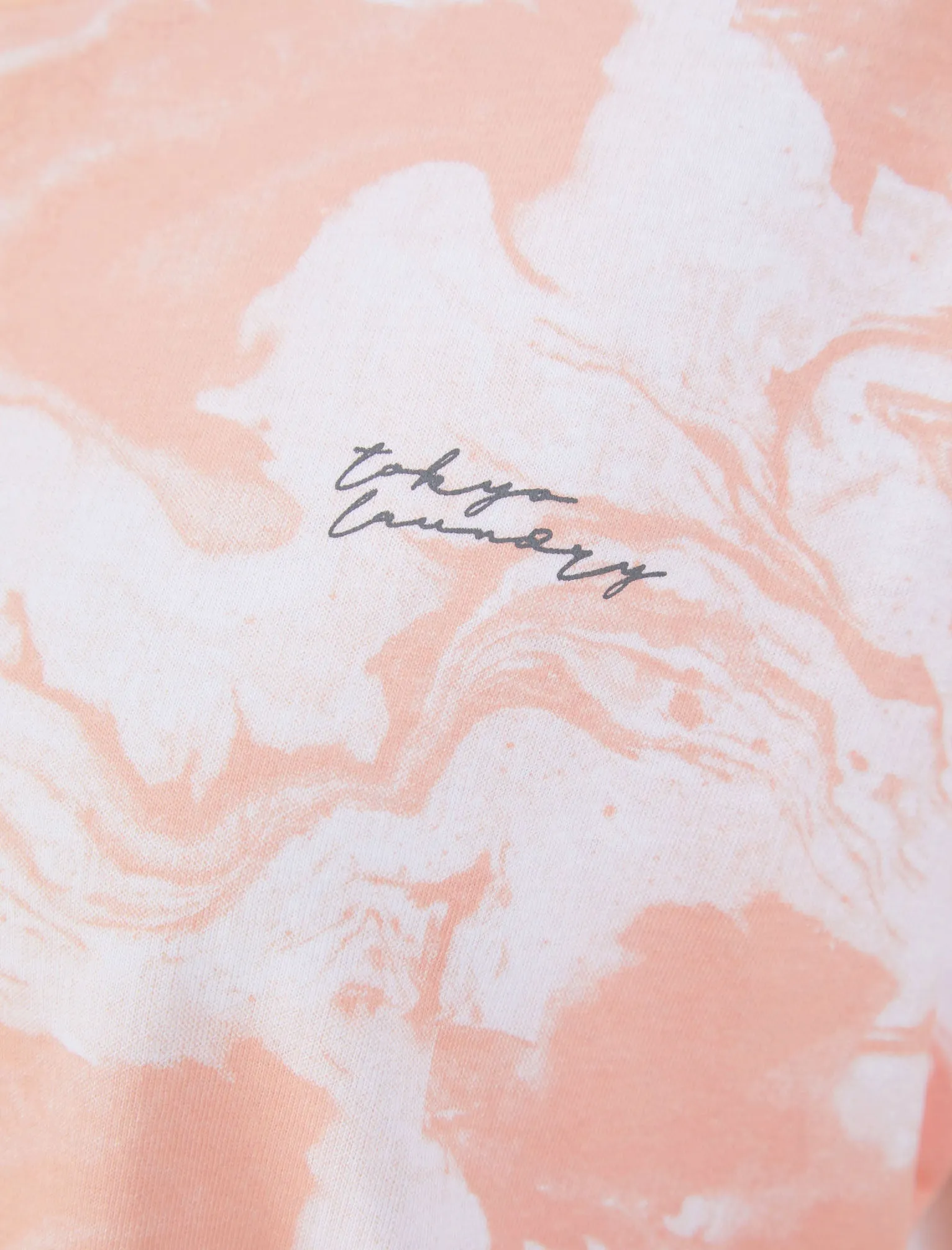 Marble Print 2 Pc Shortie Lounge Set in Peach - Tokyo Laundry