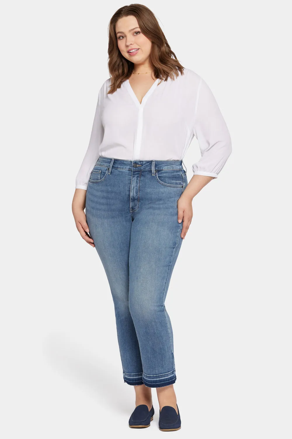 Marilyn Straight Ankle Jeans In Petite Plus Size - Fantasy